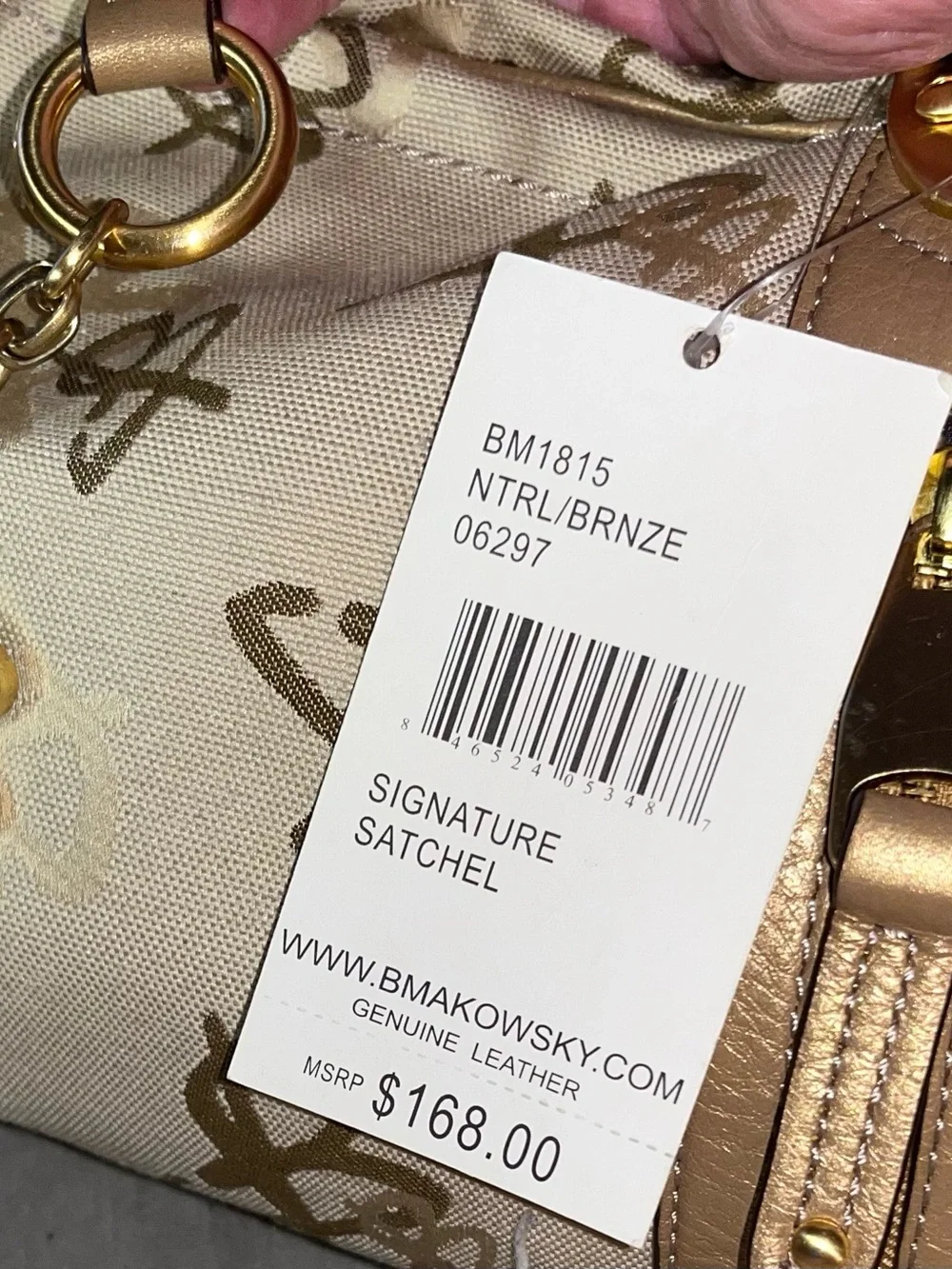 B Makowski monogram Hand bag NWT